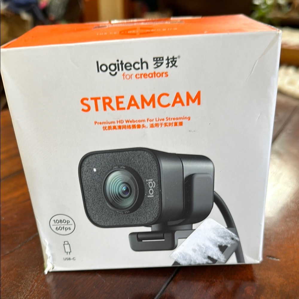 Logitech StreamCam Black HD premium Webcam 1080 p  60 for new in box $170